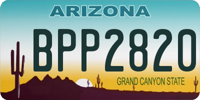 AZ license plate BPP2820
