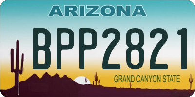 AZ license plate BPP2821