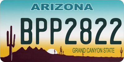 AZ license plate BPP2822