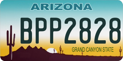 AZ license plate BPP2828