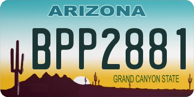 AZ license plate BPP2881