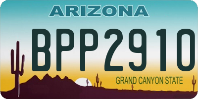 AZ license plate BPP2910