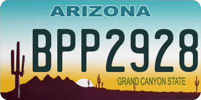 AZ license plate BPP2928
