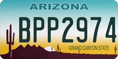 AZ license plate BPP2974
