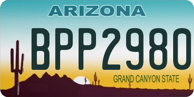 AZ license plate BPP2980