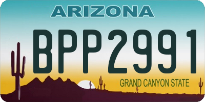 AZ license plate BPP2991