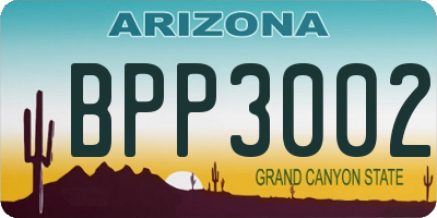 AZ license plate BPP3002