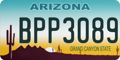 AZ license plate BPP3089
