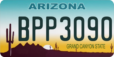 AZ license plate BPP3090