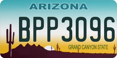 AZ license plate BPP3096