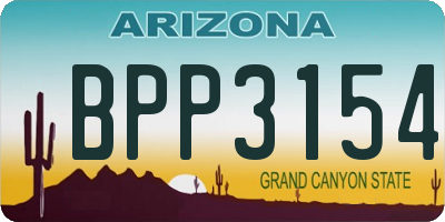 AZ license plate BPP3154