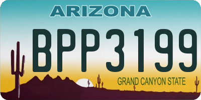 AZ license plate BPP3199