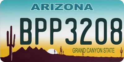 AZ license plate BPP3208