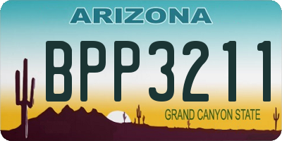 AZ license plate BPP3211