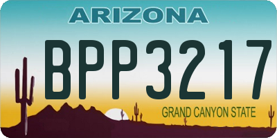 AZ license plate BPP3217