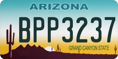 AZ license plate BPP3237