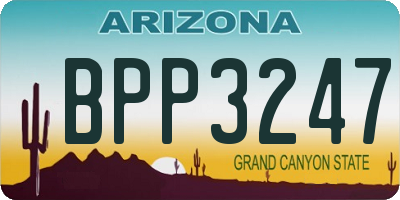 AZ license plate BPP3247
