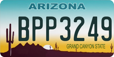 AZ license plate BPP3249