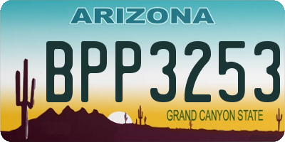 AZ license plate BPP3253