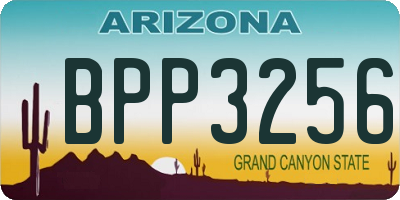 AZ license plate BPP3256