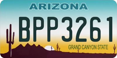 AZ license plate BPP3261