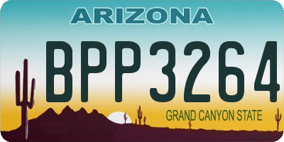 AZ license plate BPP3264