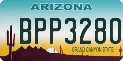 AZ license plate BPP3280