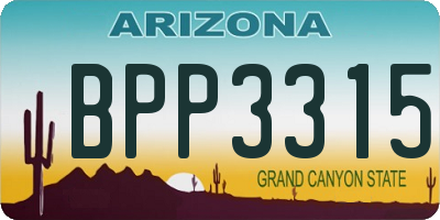 AZ license plate BPP3315
