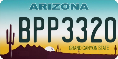 AZ license plate BPP3320