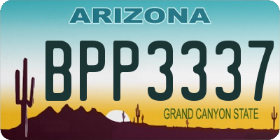 AZ license plate BPP3337