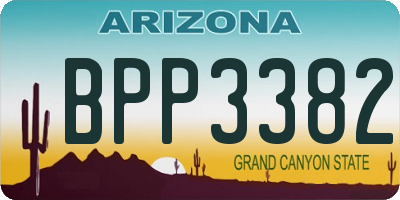 AZ license plate BPP3382
