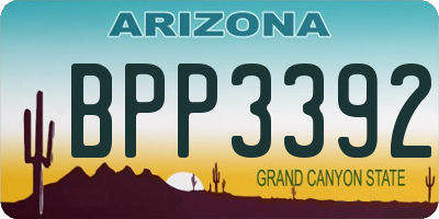 AZ license plate BPP3392