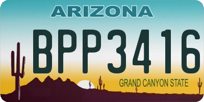 AZ license plate BPP3416