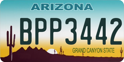 AZ license plate BPP3442