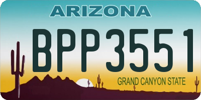 AZ license plate BPP3551