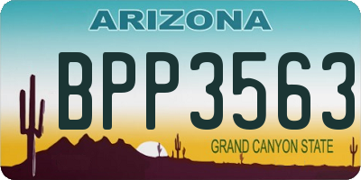 AZ license plate BPP3563