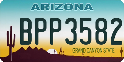 AZ license plate BPP3582