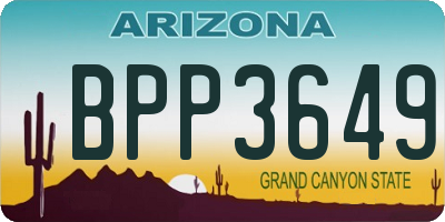 AZ license plate BPP3649