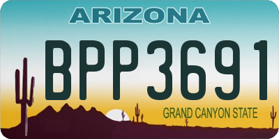 AZ license plate BPP3691