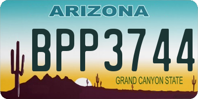AZ license plate BPP3744