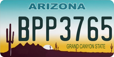 AZ license plate BPP3765