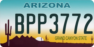 AZ license plate BPP3772