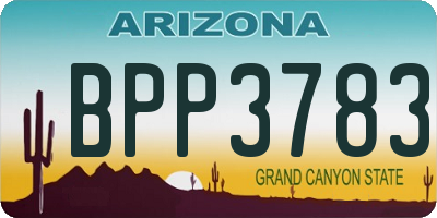 AZ license plate BPP3783