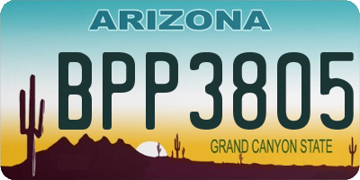 AZ license plate BPP3805