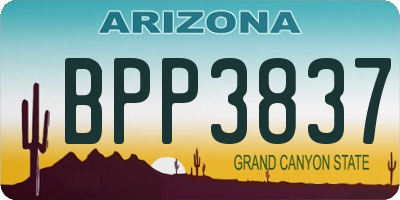 AZ license plate BPP3837