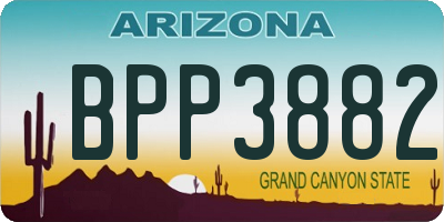 AZ license plate BPP3882