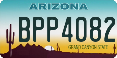 AZ license plate BPP4082
