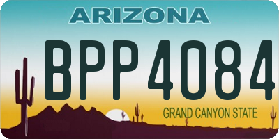 AZ license plate BPP4084