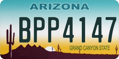 AZ license plate BPP4147