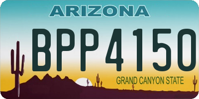 AZ license plate BPP4150